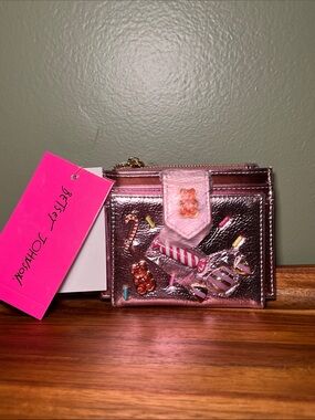 Betsey Johnson Rose Metallic Candy Card Wallet